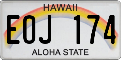 HI license plate EOJ174