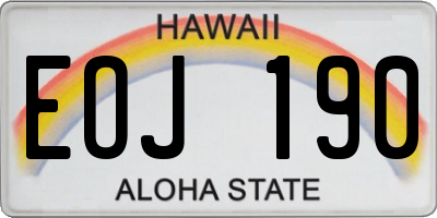 HI license plate EOJ190