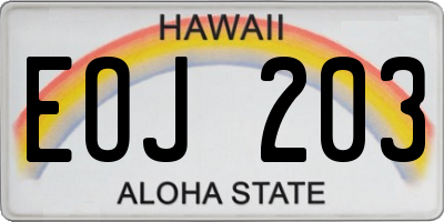 HI license plate EOJ203