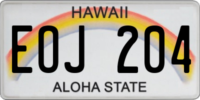 HI license plate EOJ204