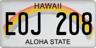 HI license plate EOJ208