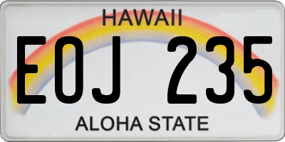 HI license plate EOJ235