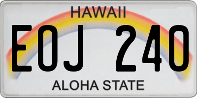 HI license plate EOJ240