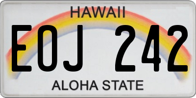 HI license plate EOJ242