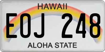 HI license plate EOJ248