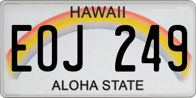 HI license plate EOJ249