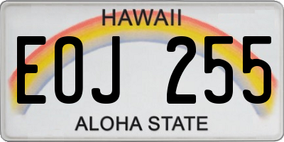 HI license plate EOJ255
