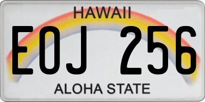 HI license plate EOJ256