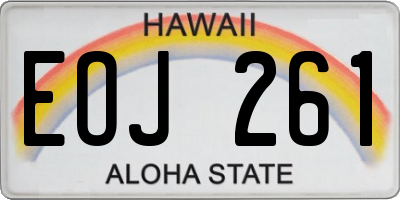 HI license plate EOJ261