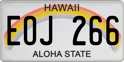HI license plate EOJ266