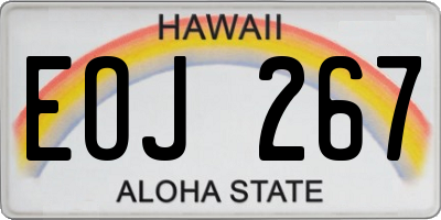 HI license plate EOJ267