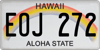 HI license plate EOJ272