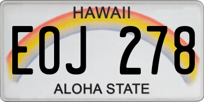 HI license plate EOJ278