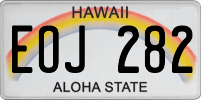HI license plate EOJ282