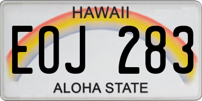 HI license plate EOJ283