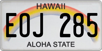 HI license plate EOJ285