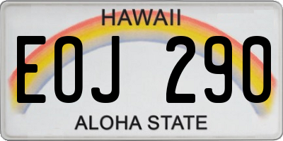 HI license plate EOJ290