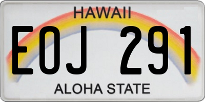 HI license plate EOJ291
