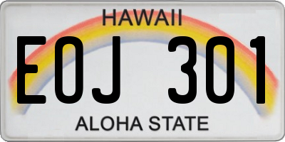 HI license plate EOJ301