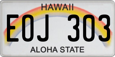HI license plate EOJ303