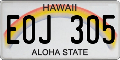 HI license plate EOJ305