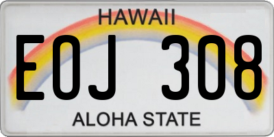 HI license plate EOJ308