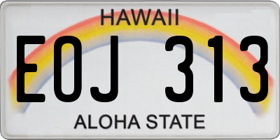 HI license plate EOJ313