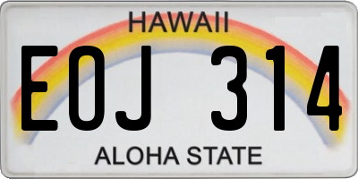 HI license plate EOJ314