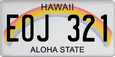 HI license plate EOJ321