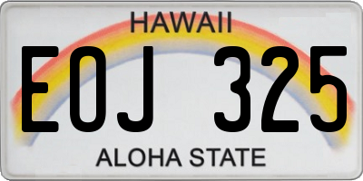 HI license plate EOJ325
