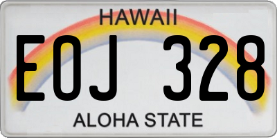 HI license plate EOJ328