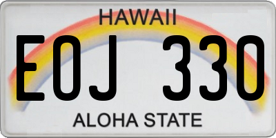 HI license plate EOJ330