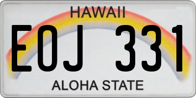 HI license plate EOJ331