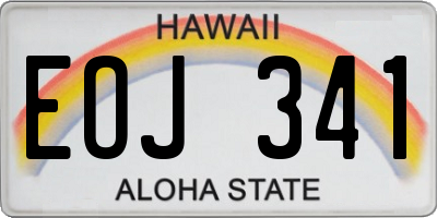 HI license plate EOJ341
