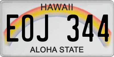 HI license plate EOJ344