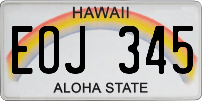 HI license plate EOJ345