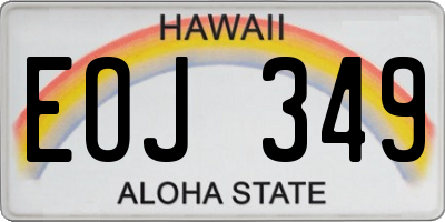 HI license plate EOJ349