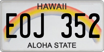 HI license plate EOJ352