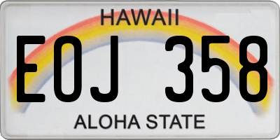 HI license plate EOJ358