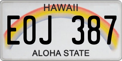 HI license plate EOJ387