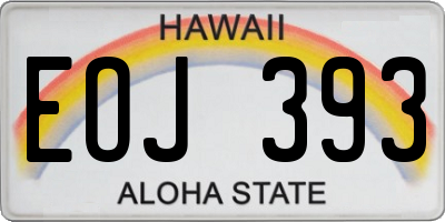HI license plate EOJ393