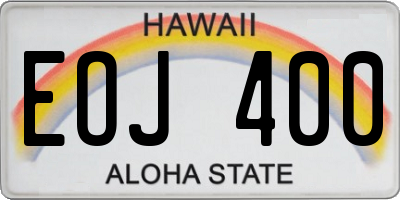 HI license plate EOJ400