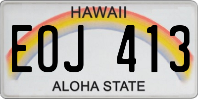 HI license plate EOJ413