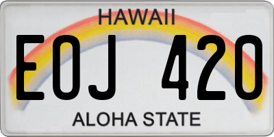 HI license plate EOJ420
