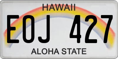 HI license plate EOJ427