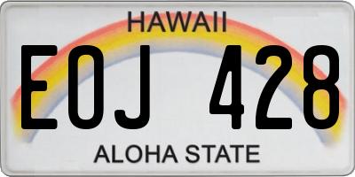 HI license plate EOJ428