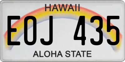 HI license plate EOJ435