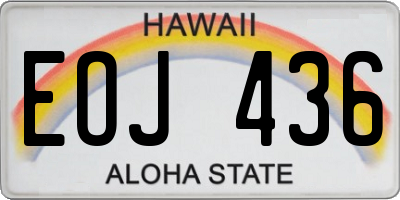 HI license plate EOJ436
