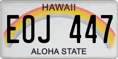 HI license plate EOJ447