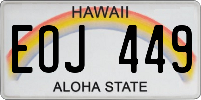HI license plate EOJ449